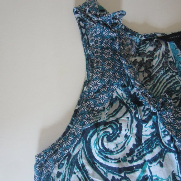 TOMMY HILFIGER Women's Sleeveless Pullover Top Size S/P Blue Pattern --- - Picture 6 of 9